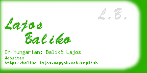 lajos baliko business card