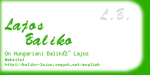 lajos baliko business card